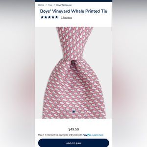 Vineyard Vines boys Whale Printed tie pink with light blue whales